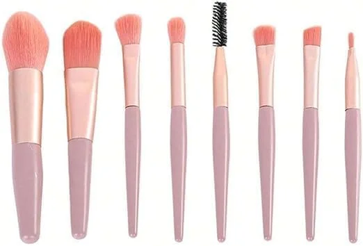 ست برس آرایشی 8 تکه، برس های آرایشی مینی برای کرم پودر، پودر، رژگونه، سایه چشم، مژه و کانسیلر، ست برس آرایشی حرفه ای برای لوازم آرایشی ست برس آرایشی 8 تکه، برس های آرایشی مینی برای کرم پودر، پودر، رژگونه، سایه چشم، مژه و کانسیلر، ست برس آرایشی حرفه ای برای لوازم آرایشی