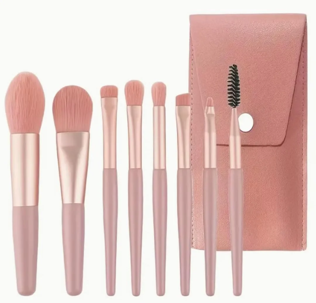ست برس آرایشی قابل حمل 8 تکه - موهای نرم برای کانسیلر، کرم پودر و آرایش چشم - کیت مینی مبتدی ابزار آرایشی مسافرتی ست برس آرایشی قابل حمل 8 تکه - موهای نرم برای کانسیلر، کرم پودر و آرایش چشم - کیت مینی مبتدی ابزار آرایشی مسافرتی