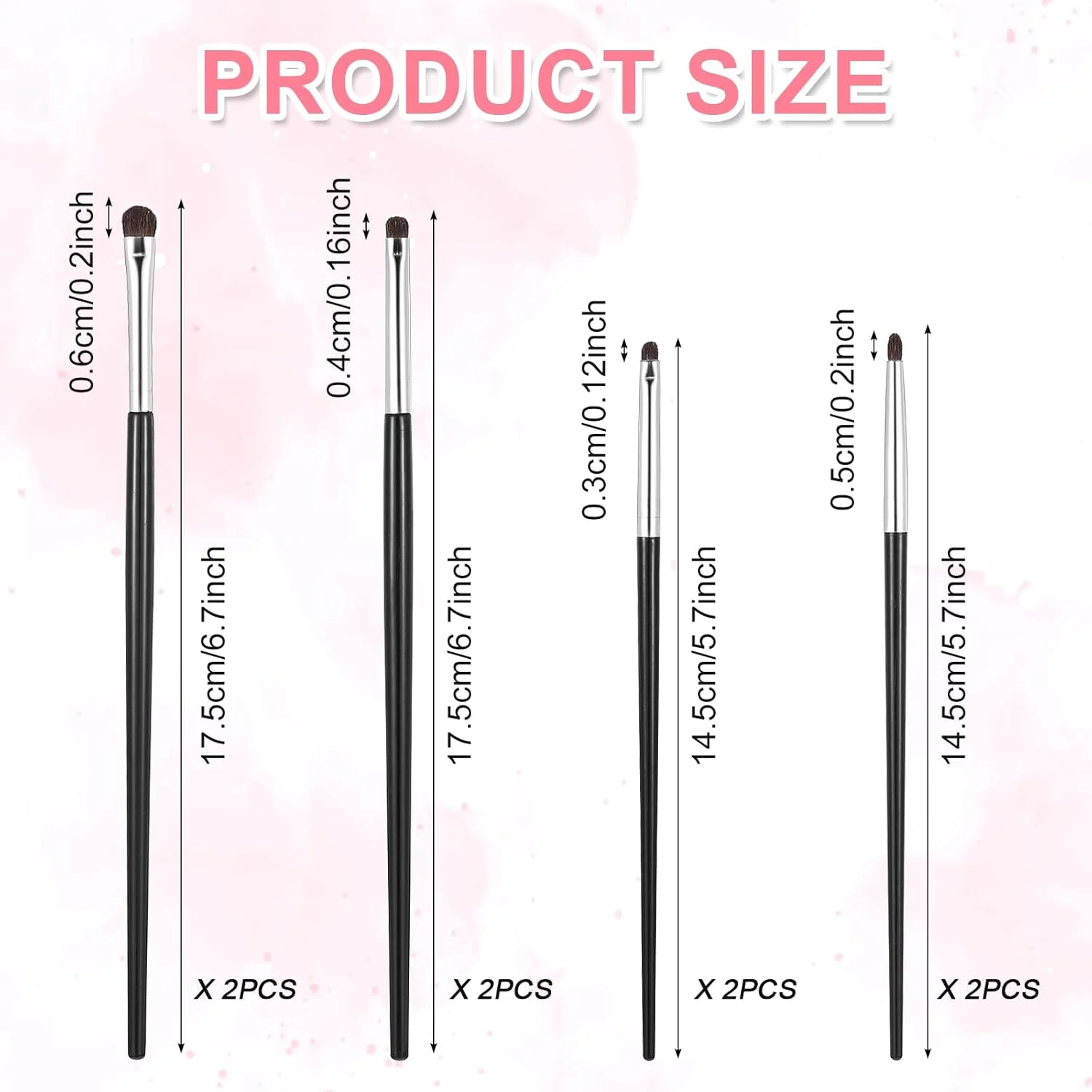 ست 8 عددی برس آرایش چشم، برس های سایه چشم فوق العاده نازک و دقیق، برس خط چشم نوک تیز، برس های سایه چشم حرفه ای برای سایه چشم، خط چشم - برس های پودر، ژل، کرم، کانسیلر