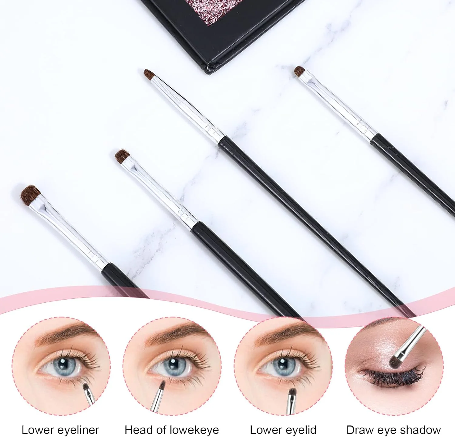 ست 8 عددی برس آرایش چشم، برس های سایه چشم فوق العاده نازک و دقیق، برس خط چشم نوک تیز، برس های سایه چشم حرفه ای برای سایه چشم، خط چشم - برس های پودر، ژل، کرم، کانسیلر