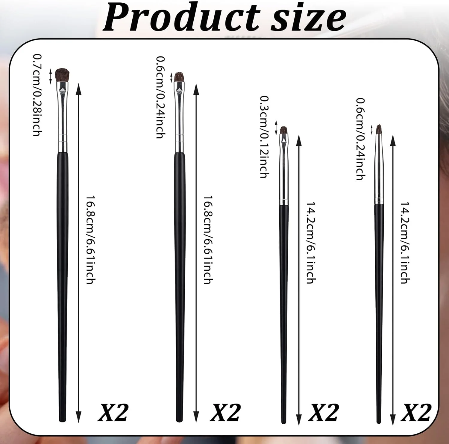 ست برس آرایشی چشم 8 عددی، برس مینی اسمادج برای خط چشم، برس سایه چشم، برس خط چشم برای پودر، ژل، کرم، کانسیلر مایع، برس ترکیب خط چشم، هایلایتر گوشه، موی نرم طبیعی اسب