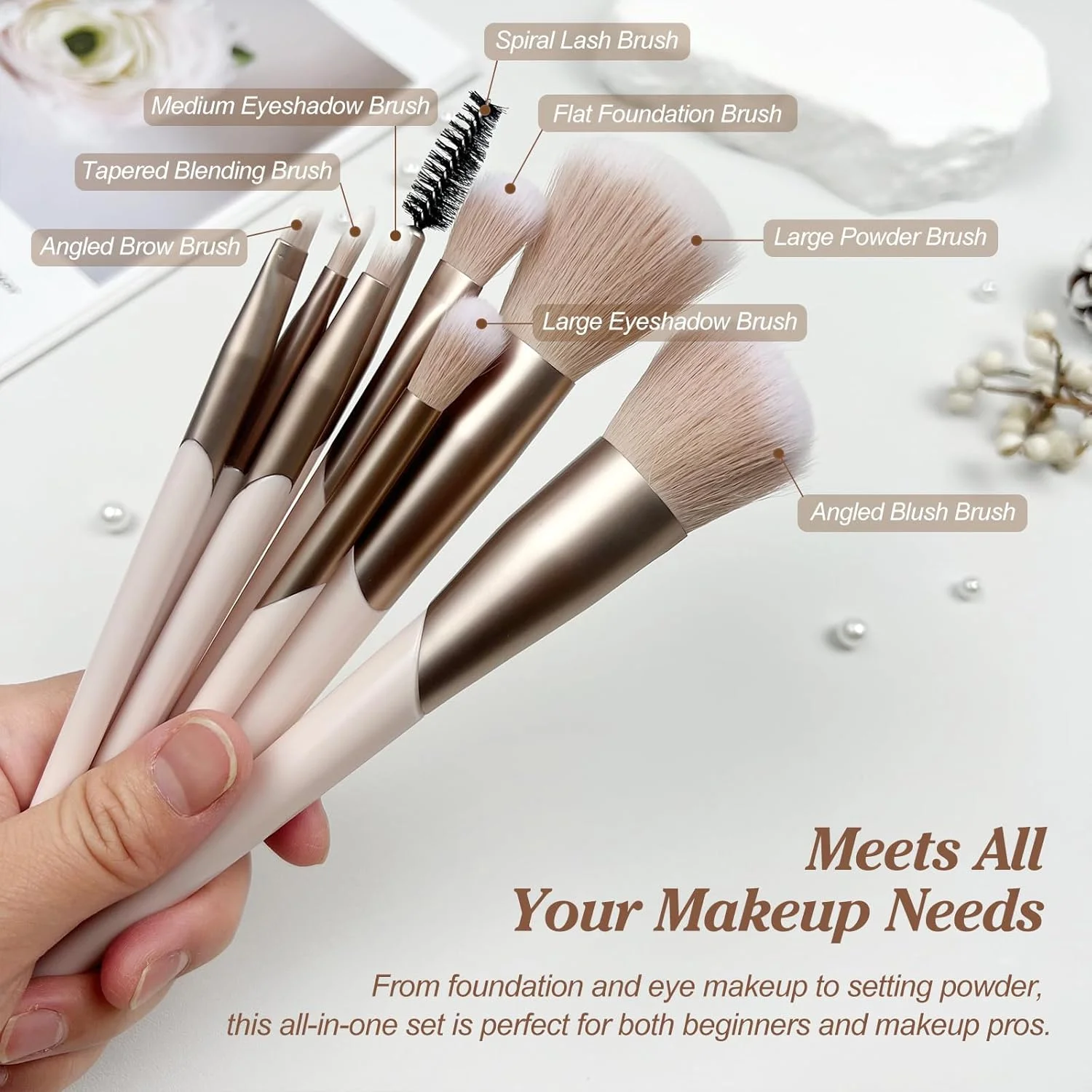 ست براش آرایشی صورت شیک 8 تکه - براش کرم پودر، سایه چشم و پودر فیکس، کیت آرایشی حرفه ای برای تمام نیازهای شما ست براش آرایشی صورت شیک 8 تکه - براش کرم پودر، سایه چشم و پودر فیکس، کیت آرایشی حرفه ای برای تمام نیازهای شما