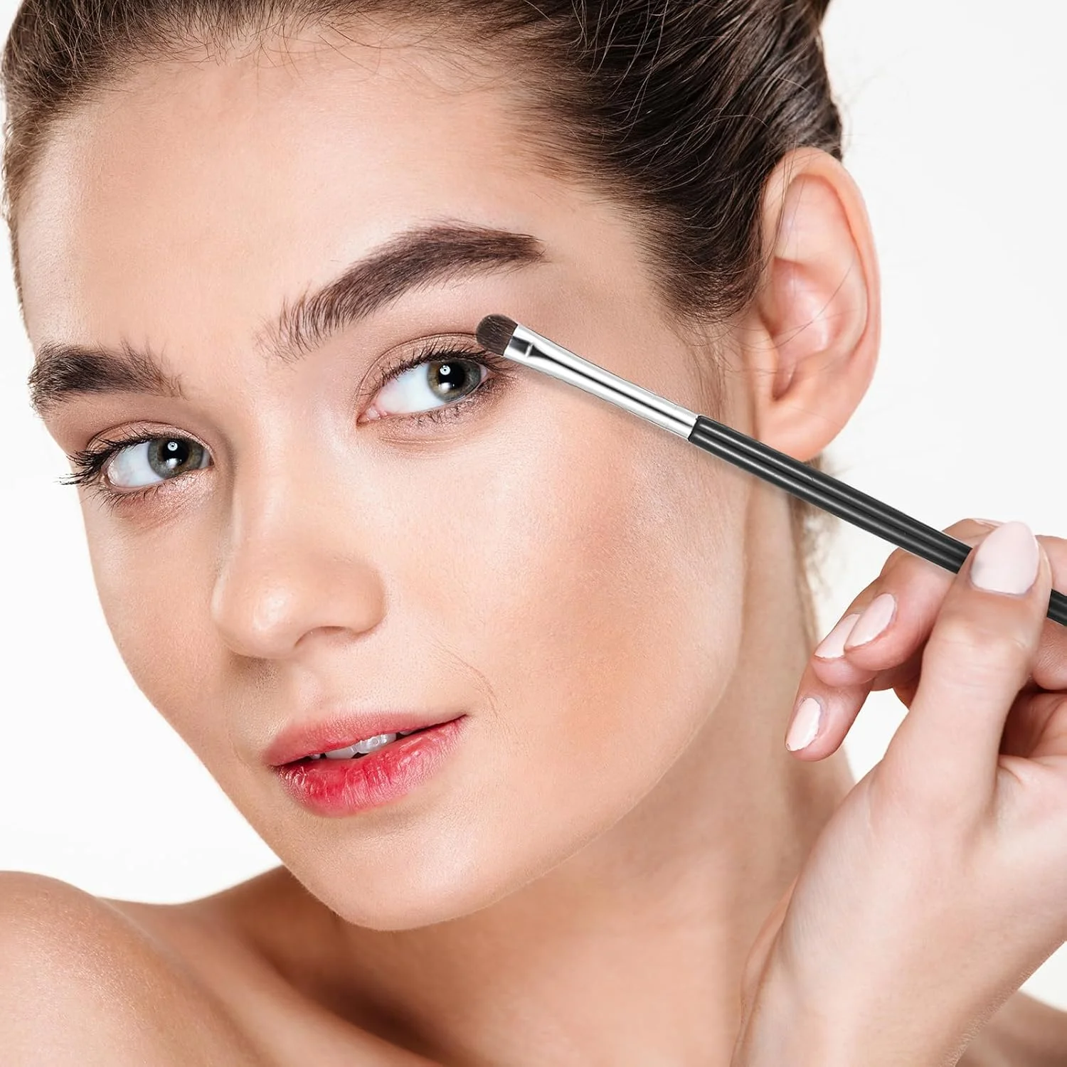 ست 8 عددی برس آرایش چشم، برس های سایه چشم فوق العاده نازک و دقیق، برس خط چشم نوک تیز، برس های سایه چشم حرفه ای برای برس های خط چشم سایه چشم پودر ژل کرم کانسیلر مایع