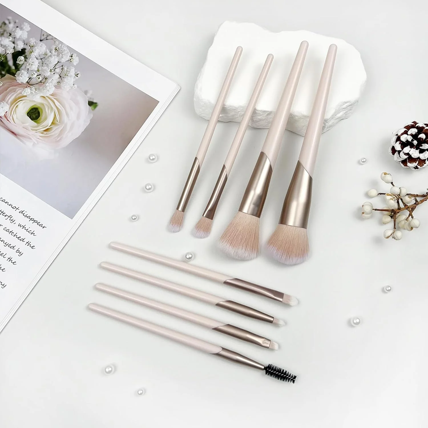 ست براش آرایشی صورت شیک 8 تکه - براش کرم پودر، سایه چشم و پودر فیکس، کیت آرایشی حرفه ای برای تمام نیازهای شما ست براش آرایشی صورت شیک 8 تکه - براش کرم پودر، سایه چشم و پودر فیکس، کیت آرایشی حرفه ای برای تمام نیازهای شما