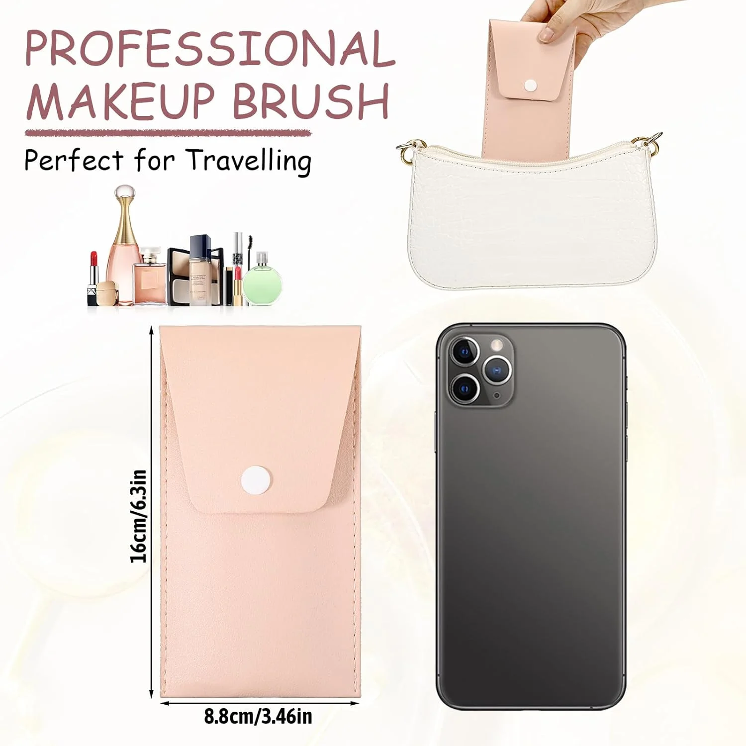 ست 8 عددی برس آرایشی مسافرتی، ست برس آرایشی مینی عمده با کیف چرمی PU، کیف برس آرایشی قابل حمل برای هدیه ساقدوش عروس، مهمانی مجردی، عروسی، جشن عروسی ست 8 عددی برس آرایشی مسافرتی، ست برس آرایشی مینی عمده با کیف چرمی PU، کیف برس آرایشی قابل حمل برای هدیه ساقدوش عروس، مهمانی مجردی، عروسی، جشن عروسی