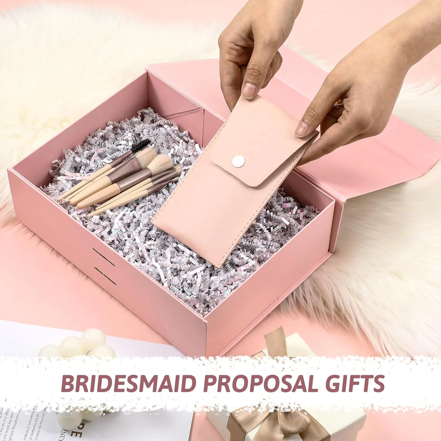 ست 8 عددی برس آرایشی مسافرتی، ست برس آرایشی مینی عمده با کیف چرمی PU، کیف برس آرایشی قابل حمل برای هدیه ساقدوش عروس، مهمانی مجردی، عروسی، جشن عروسی ست 8 عددی برس آرایشی مسافرتی، ست برس آرایشی مینی عمده با کیف چرمی PU، کیف برس آرایشی قابل حمل برای هدیه ساقدوش عروس، مهمانی مجردی، عروسی، جشن عروسی