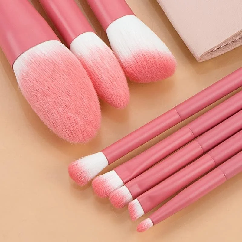 ست 8 عددی برس آرایشی مو نرم با دسته چوبی ابزار زیبایی رژگونه (D) ست 8 عددی برس آرایشی مو نرم با دسته چوبی ابزار زیبایی رژگونه (D)