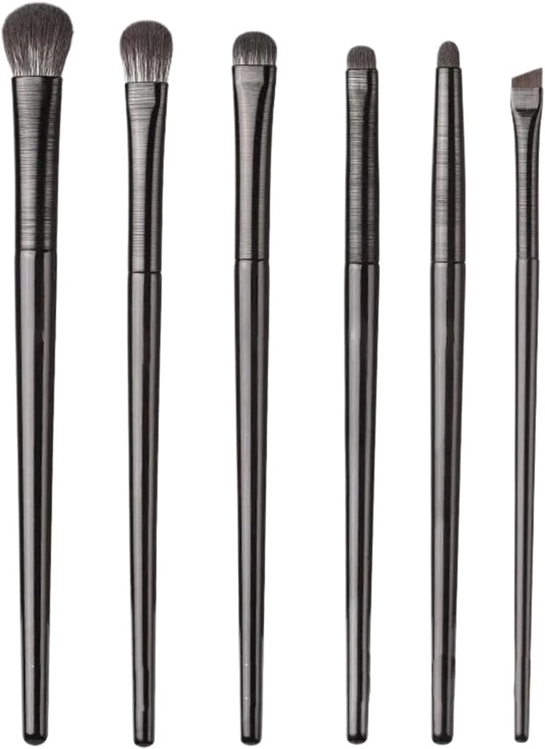 ست 6 عددی برس آرایشی چشم مشکی حرفه ای، ابزار کانتورینگ، سایه چشم، خط چشم و ترکیب برای استفاده بی نقص