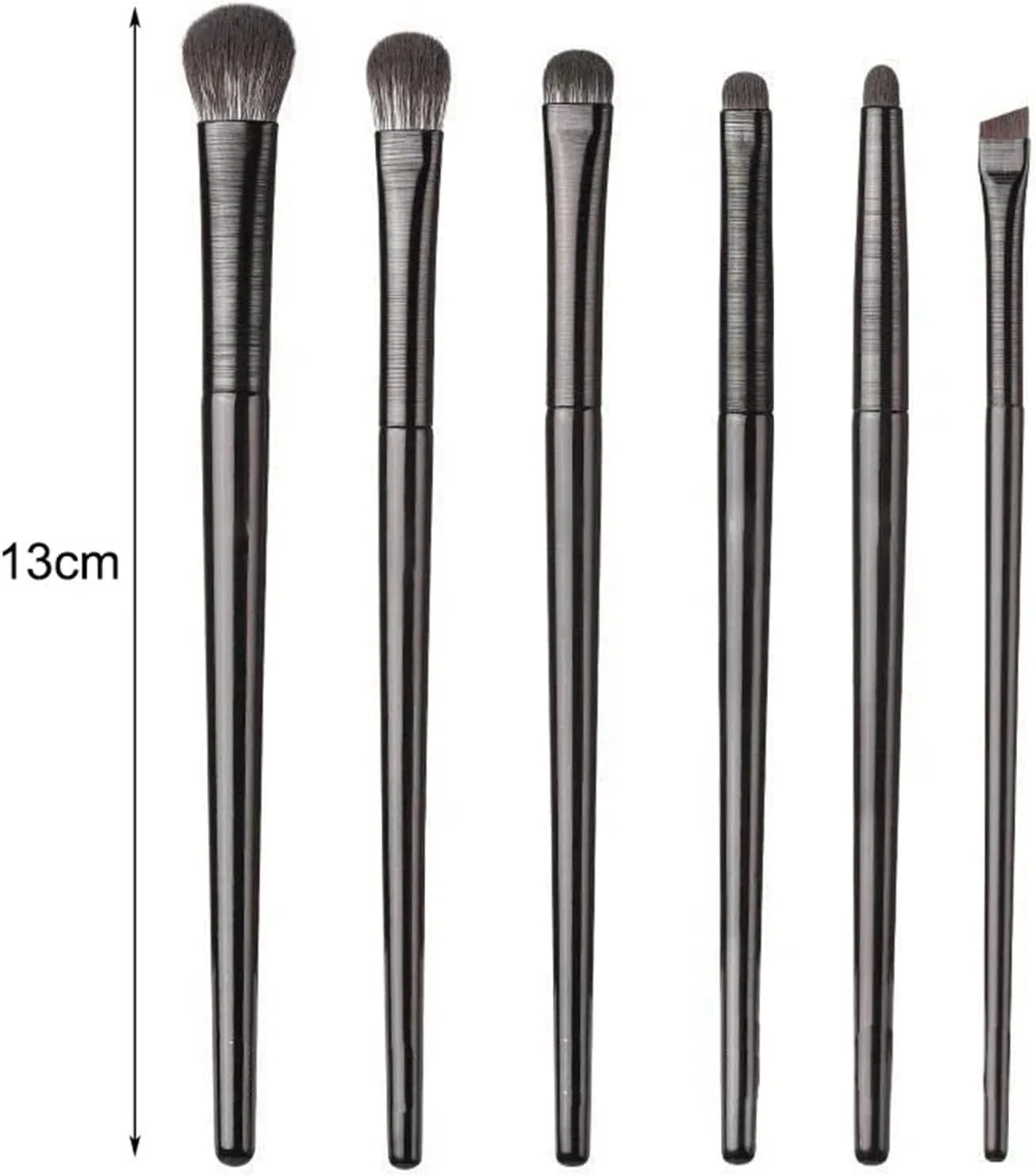 ست 6 عددی برس آرایشی چشم مشکی حرفه ای، ابزار کانتورینگ، سایه چشم، خط چشم و ترکیب برای استفاده بی نقص