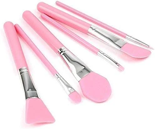 ست 6 عددی برس ماسک صورت سیلیکونی با کیفیت عالی، برس ماسک صورت، برس های آرایش چشم، برس سیلیکونی صورت، ابزار ماسک (صورتی)