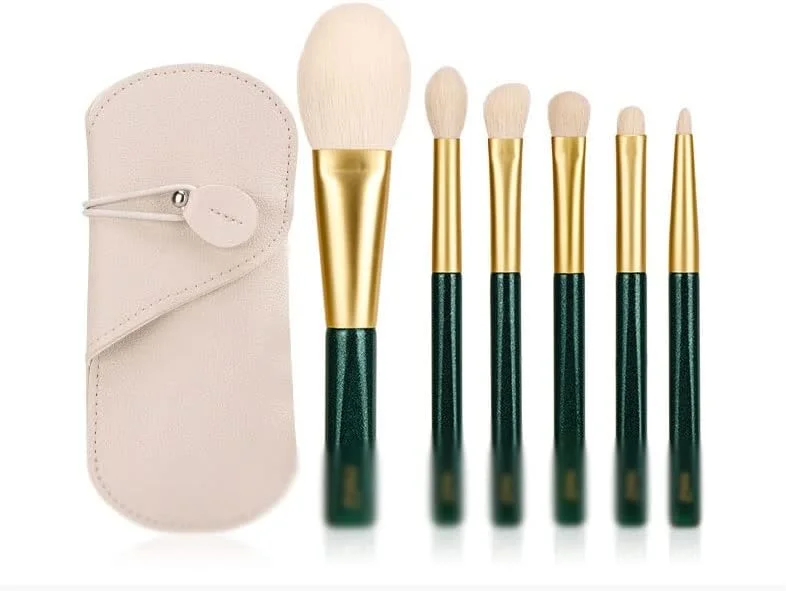 ست 6 عددی برس آرایشی پودر شل برس سایه چشم دسته کوتاه قابل حمل