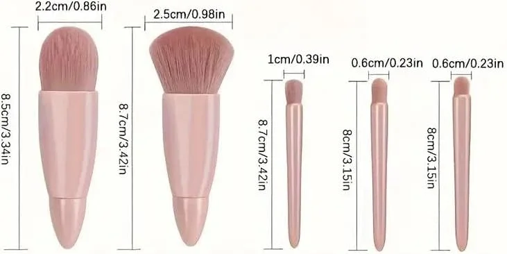 ست براش آرایشی کابوکی 5 عددی، براش پودر، کانتور، سایه چشم، سایز مینی، حمل آسان برای مسافرت و بیرون رفتن ست براش آرایشی کابوکی 5 عددی، براش پودر، کانتور، سایه چشم، سایز مینی، حمل آسان برای مسافرت و بیرون رفتن