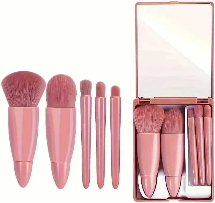 ست براش آرایشی کابوکی 5 عددی، براش پودر، کانتور، سایه چشم، سایز مینی، حمل آسان برای مسافرت و بیرون رفتن ست براش آرایشی کابوکی 5 عددی، براش پودر، کانتور، سایه چشم، سایز مینی، حمل آسان برای مسافرت و بیرون رفتن