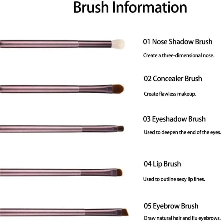 ست 5 عددی براش آرایشی سایه چشم، ست حرفه ای براش های آرایش سایه چشم، براش های ترکیب سایه چشم و خط چشم و ابرو ست 5 عددی براش آرایشی سایه چشم، ست حرفه ای براش های آرایش سایه چشم، براش های ترکیب سایه چشم و خط چشم و ابرو