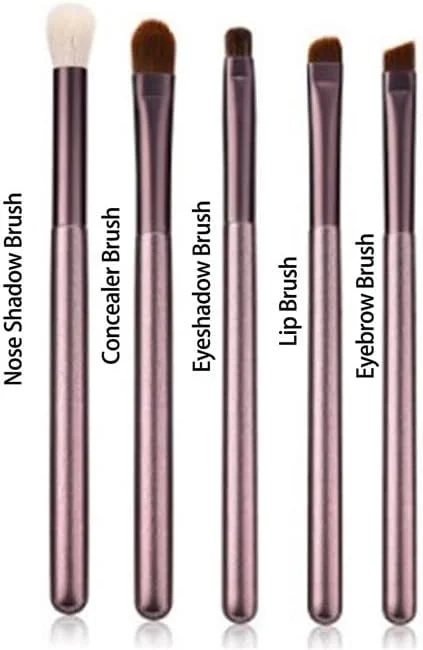 ست برس آرایشی سایه چشم 5 عددی، کیت برس های سایه چشم حرفه ای، برس سایه چشم، خط چشم، ترکیب و ابرو