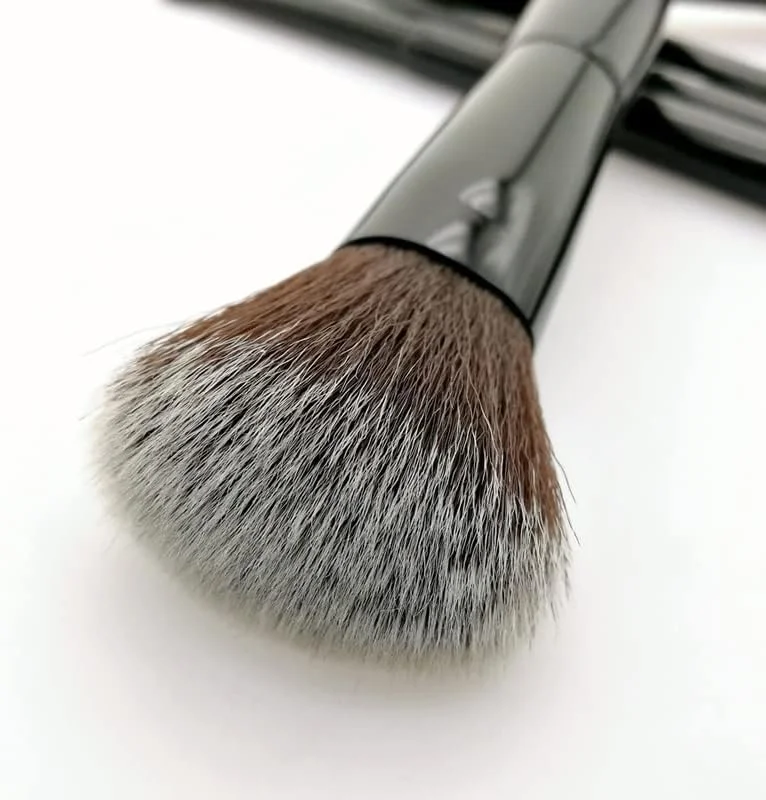 ست برس آرایشی مسافرتی 5 تکه با کیف، مشکی، قابل حمل، برس های آرایشی حرفه ای