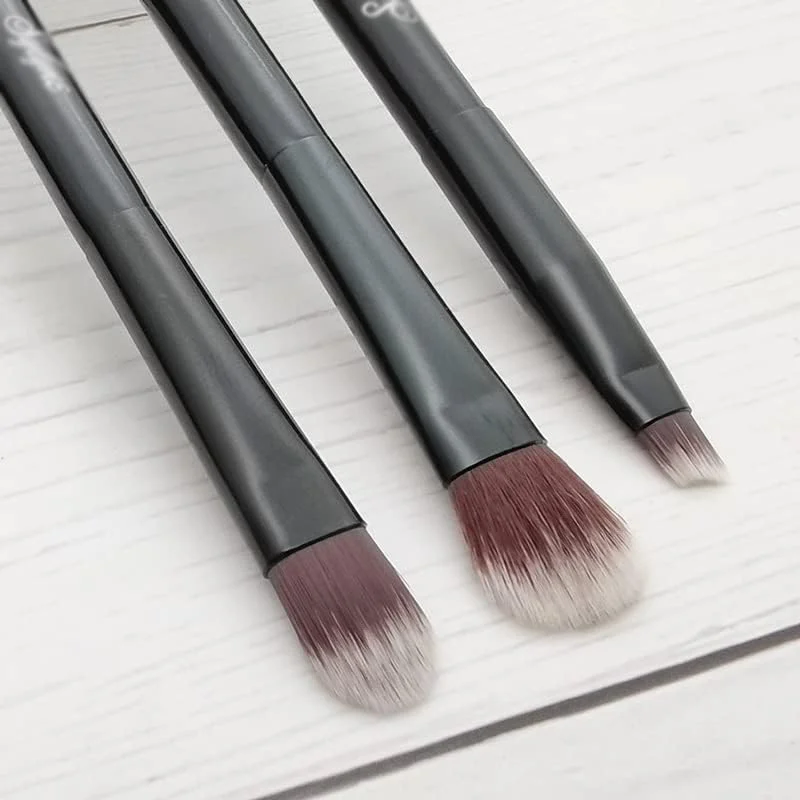 ست برس آرایشی مسافرتی 5 تکه با کیف، مشکی، قابل حمل، برس های آرایشی حرفه ای