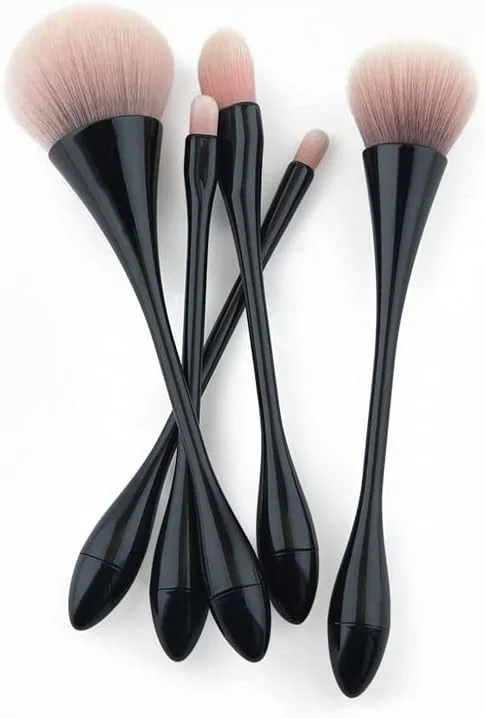 ست 5 عددی برس آرایشی، برس های نرم و لطیف برای پودر، کرم پودر، رژگونه و ترکیب کردن با نگهدارنده مناسب