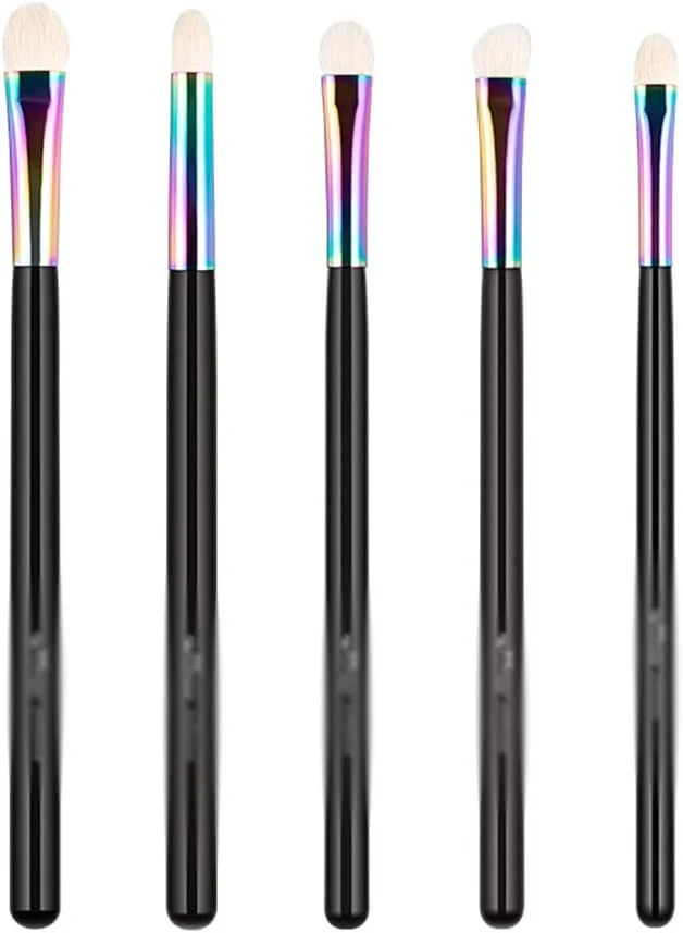 ست 5 عددی برس آرایشی چشم WALNUT، حرفه ای، چوبی، مناسب برای آرایش چشم