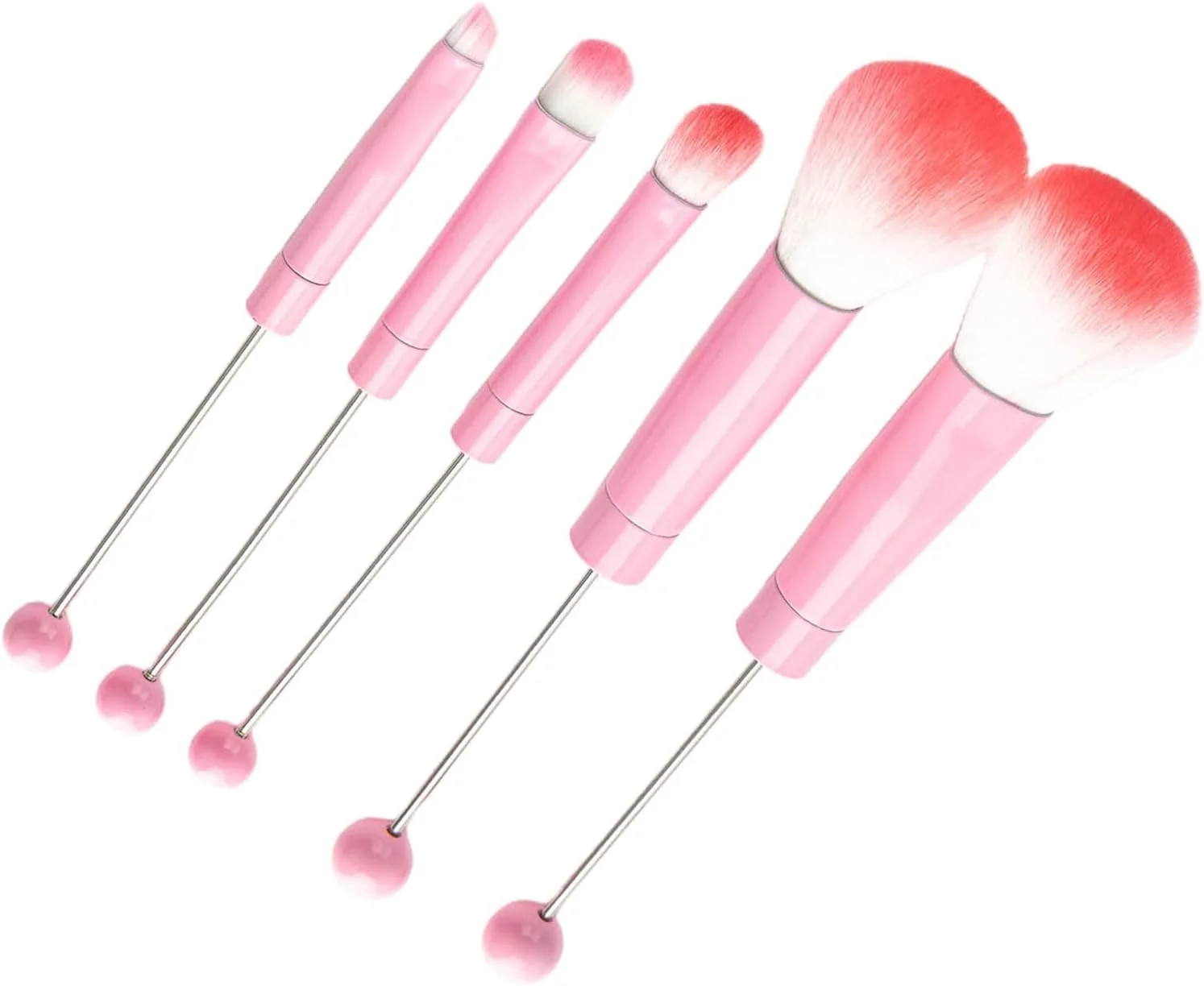 ست 5 عددی برس آرایشی چشم با مهره های جواهر، برس های آرایشی جداشدنی، ابزار آرایشی حرفه ای برای زنان و دختران، ست برس مهره ای منحصر به فرد