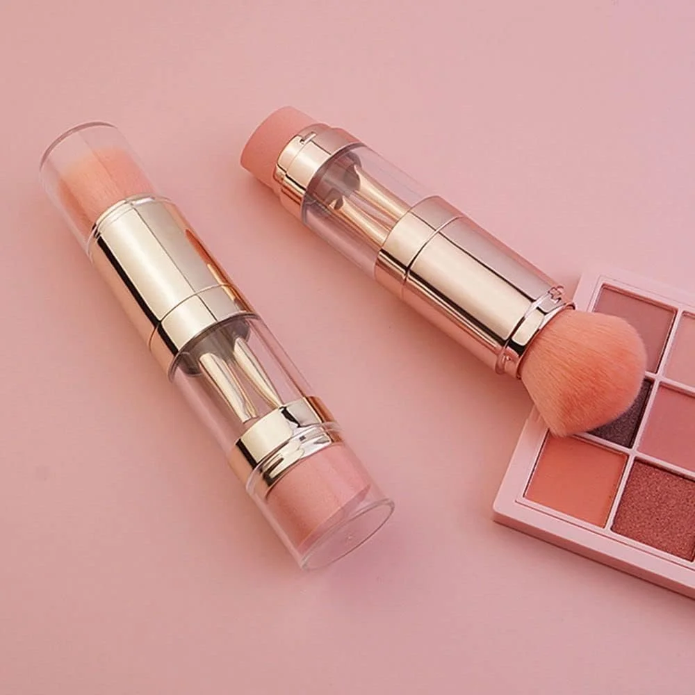 ست برس آرایشی قابل حمل 5 در 1، برس های جمع شونده برای کرم پودر، سایه چشم، لب، ابرو و پودر مناسب مسافرت