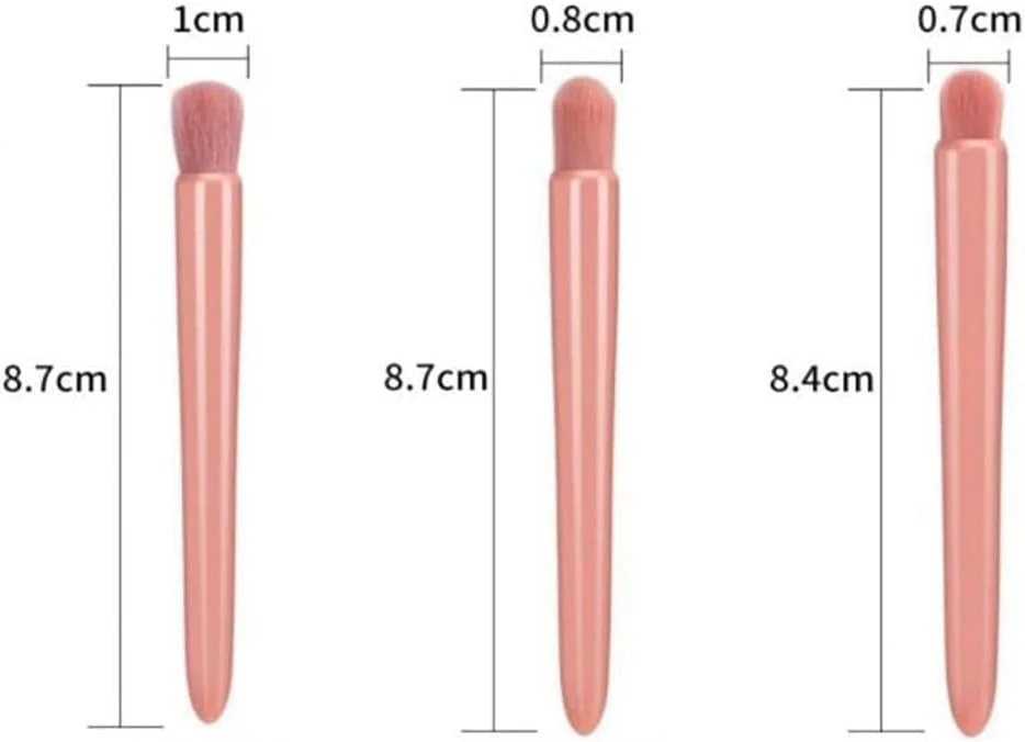 ست برس آرایشی 5 تکه صورتی با آینه جمع و جور - کیت برس آرایشی ضروری با برس های رژگونه، هایلایتر و کانسیلر - ست ابزار زیبایی مسافرتی در جعبه با آینه