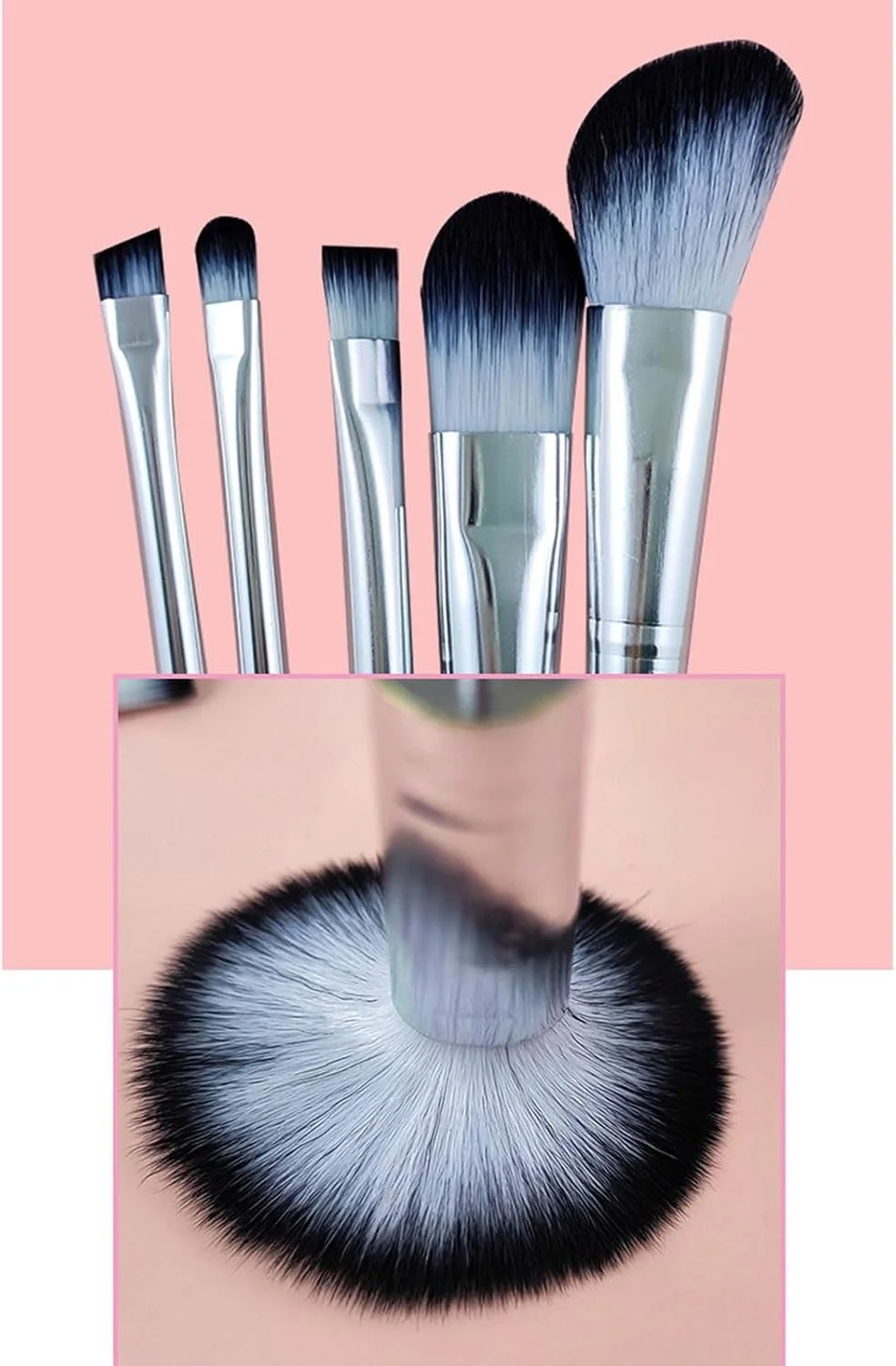 ست 5 عددی برس آرایشی مهره دار DIY، دسته فلزی، برس های آرایش چشم، برس آرایشی برای آرایش طبیعی و ظریف ست 5 عددی برس آرایشی مهره دار DIY، دسته فلزی، برس های آرایش چشم، برس آرایشی برای آرایش طبیعی و ظریف