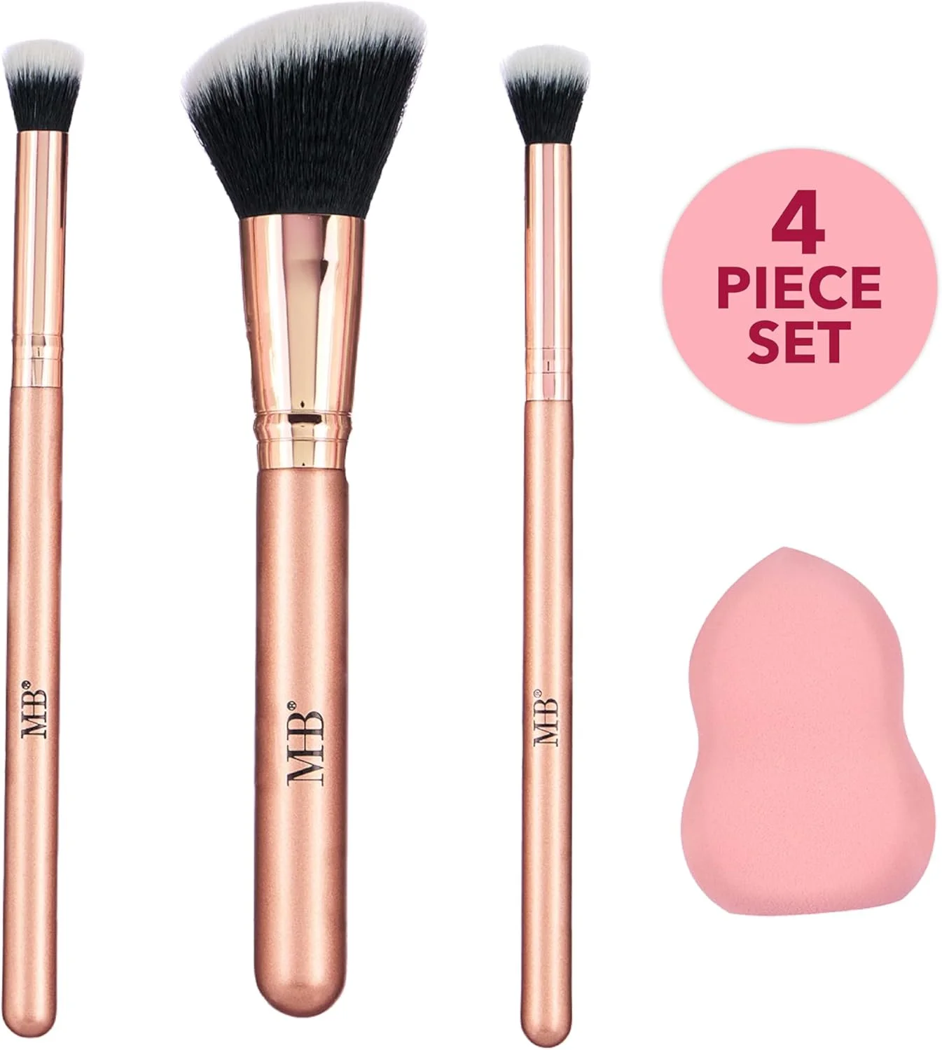 ست برس آرایشی 4 تکه - مجموعه برس آرایشی All About The Face | برس های ضروری صورت برای آرایش بی عیب و نقص (رزگلد) ست برس آرایشی 4 تکه - مجموعه برس آرایشی All About The Face | برس های ضروری صورت برای آرایش بی عیب و نقص (رزگلد)