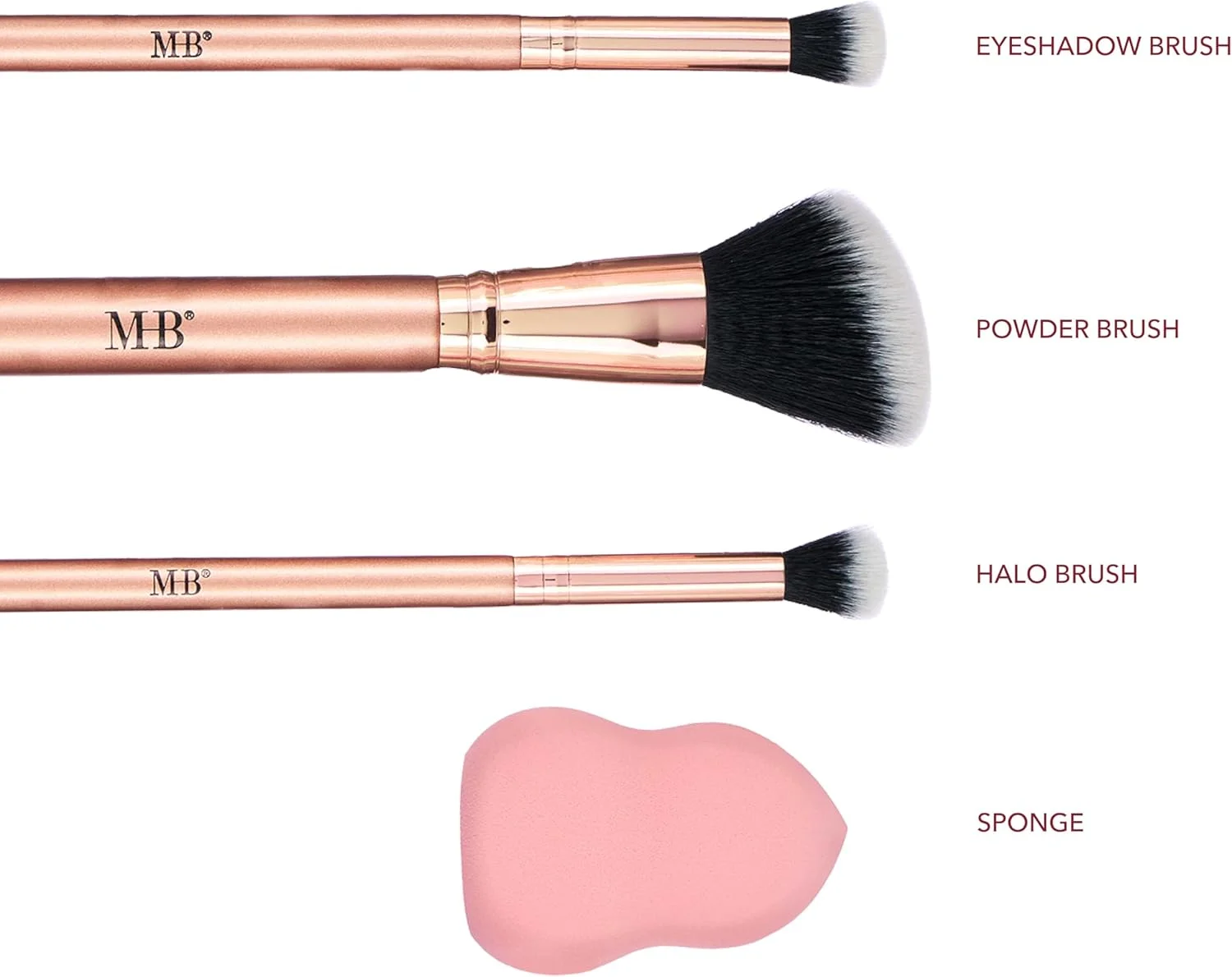 ست برس آرایشی 4 تکه - مجموعه برس آرایشی All About The Face | برس های ضروری صورت برای آرایش بی عیب و نقص (رزگلد) ست برس آرایشی 4 تکه - مجموعه برس آرایشی All About The Face | برس های ضروری صورت برای آرایش بی عیب و نقص (رزگلد)