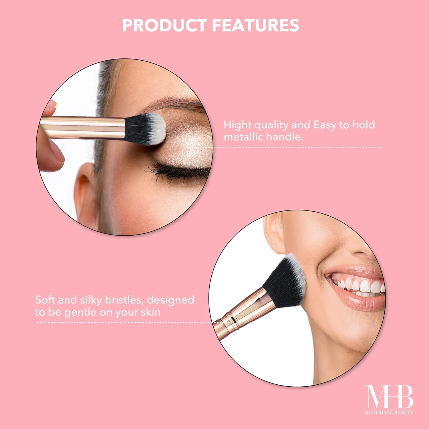 ست برس آرایشی 4 تکه - مجموعه برس آرایشی All About The Face | برس های ضروری صورت برای آرایش بی عیب و نقص (رزگلد) ست برس آرایشی 4 تکه - مجموعه برس آرایشی All About The Face | برس های ضروری صورت برای آرایش بی عیب و نقص (رزگلد)