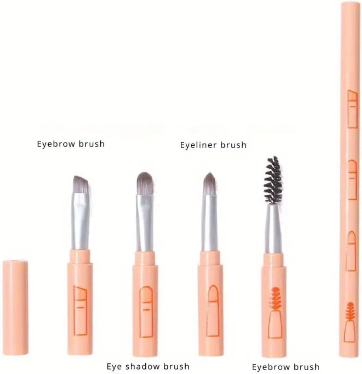 ست برس آرایشی 4 در 1، موهای نایلونی ضد حساسیت، طراحی جمع و جور مسافرتی