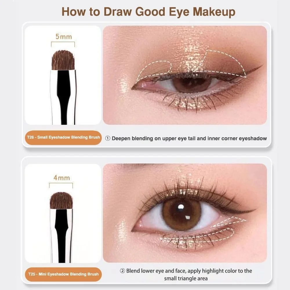 ست برس آرایش چشم 4 عددی مشکی برای سایه چشم، هایلایت و مشخص کردن خط چشم با موهای نرم و دسته پلاستیکی ست برس آرایش چشم 4 عددی مشکی برای سایه چشم، هایلایت و مشخص کردن خط چشم با موهای نرم و دسته پلاستیکی