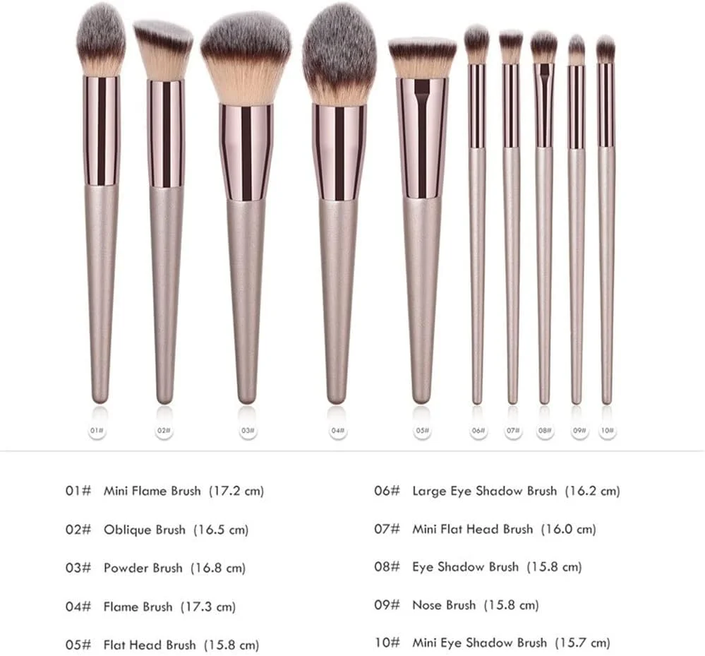 ست برس آرایشی 4/10 عددی برای کرم پودر آرایشی، رژگونه، سایه چشم، براش کابوکی، ابزار آرایش زیبایی