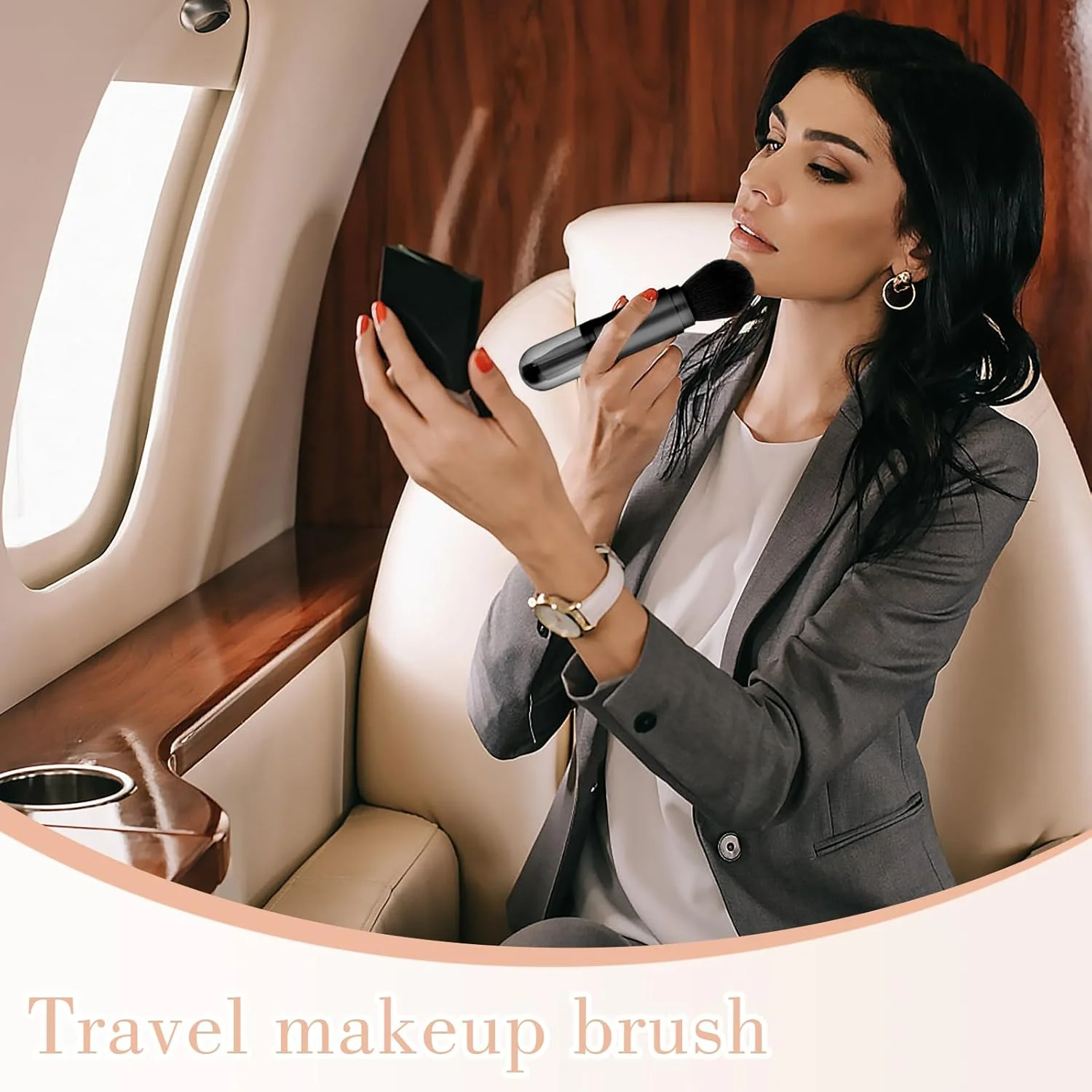 ست برس آرایشی مسافرتی 4 در 1، برس های آرایشی مسافرتی قابل حمل و جمع شونده، برس کرم پودر، رژگونه، پودر، سایه چشم، کانسیلر برای زنان، برس آرایشی بدون تست حیوانی مشکی ست برس آرایشی مسافرتی 4 در 1، برس های آرایشی مسافرتی قابل حمل و جمع شونده، برس کرم پودر، رژگونه، پودر، سایه چشم، کانسیلر برای زنان، برس آرایشی بدون تست حیوانی مشکی