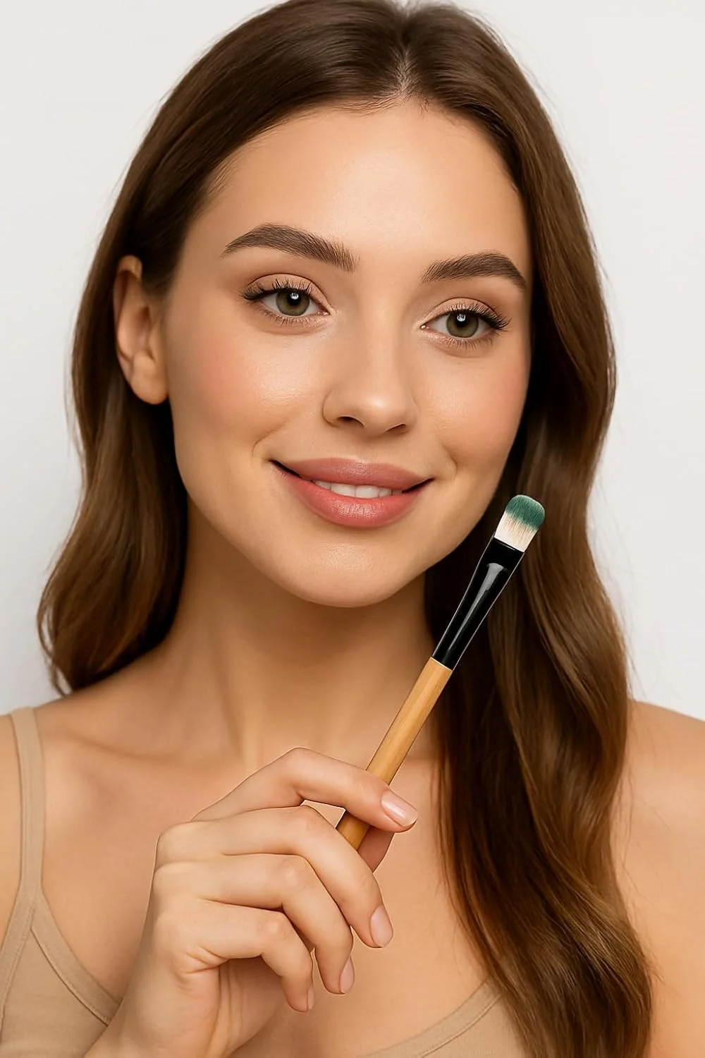 ست براش آرایشی سایه چشم 3 تکه – براش تخت چشم برای ابرو، ترکیب خط چشم – دسته چوبی طبیعی، موهای مصنوعی نرم، مسافرتی