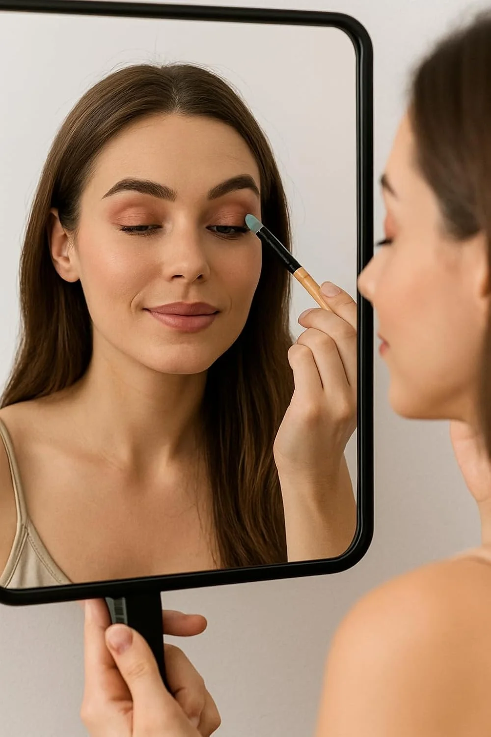 ست براش آرایشی سایه چشم 3 تکه – براش تخت چشم برای ابرو، ترکیب خط چشم – دسته چوبی طبیعی، موهای مصنوعی نرم، مسافرتی