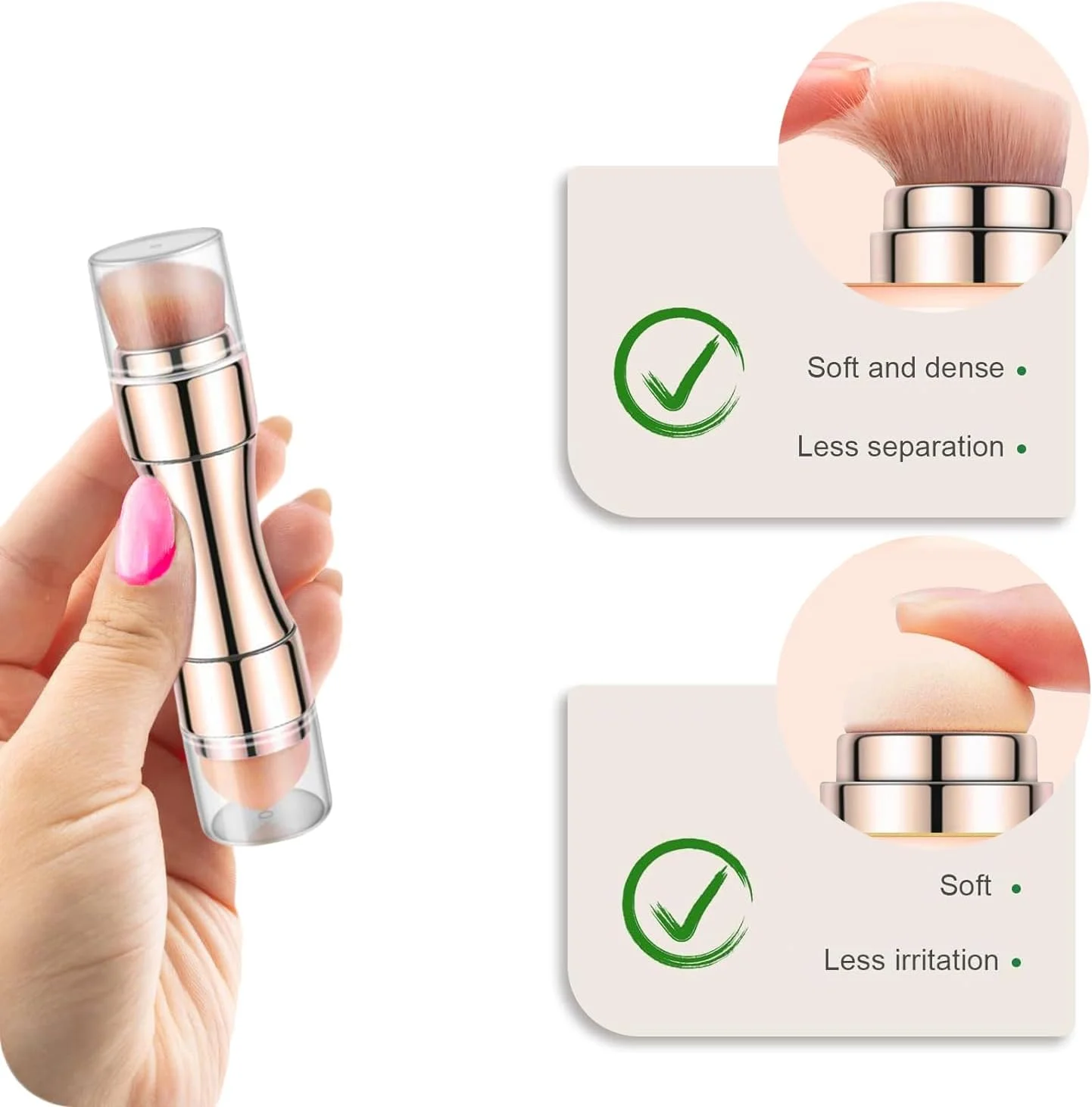 ست برس آرایشی 4 در 1، ست برس آرایشی چند منظوره مسافرتی شامل برس لب، برس پخش کننده، برس کانتور و رژگونه، برس اسفنجی برای دختران و زنان ست برس آرایشی 4 در 1، ست برس آرایشی چند منظوره مسافرتی شامل برس لب، برس پخش کننده، برس کانتور و رژگونه، برس اسفنجی برای دختران و زنان