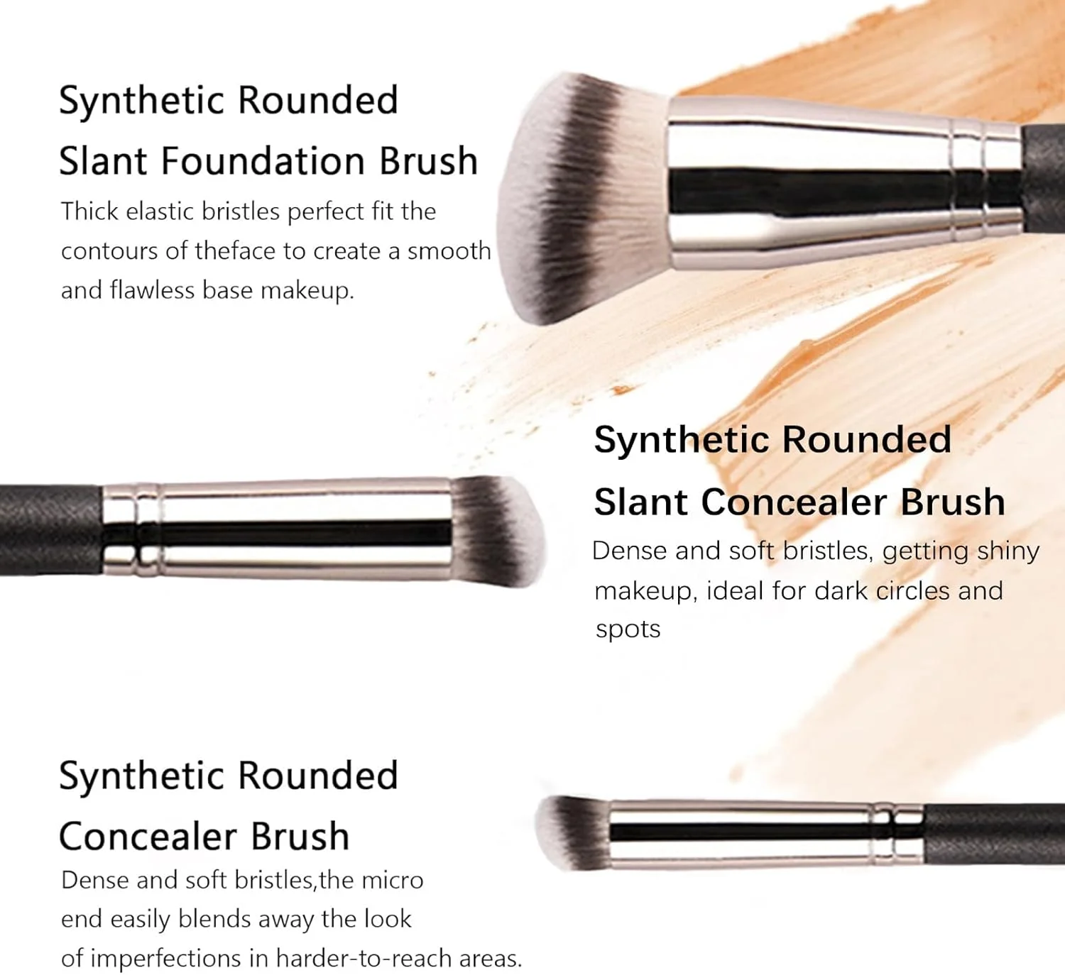 ست 3 عددی براش زاویه دار کرم پودر، ست براش کانتور کرم پودر، براش کانتور زیر چشم و بینی، براش آرایشی ترکیبی کابوکی زاویه دار متراکم مصنوعی برای لوازم آرایشی مایع، کرمی و پودری ست 3 عددی براش زاویه دار کرم پودر، ست براش کانتور کرم پودر، براش کانتور زیر چشم و بینی، براش آرایشی ترکیبی کابوکی زاویه دار متراکم مصنوعی برای لوازم آرایشی مایع، کرمی و پودری