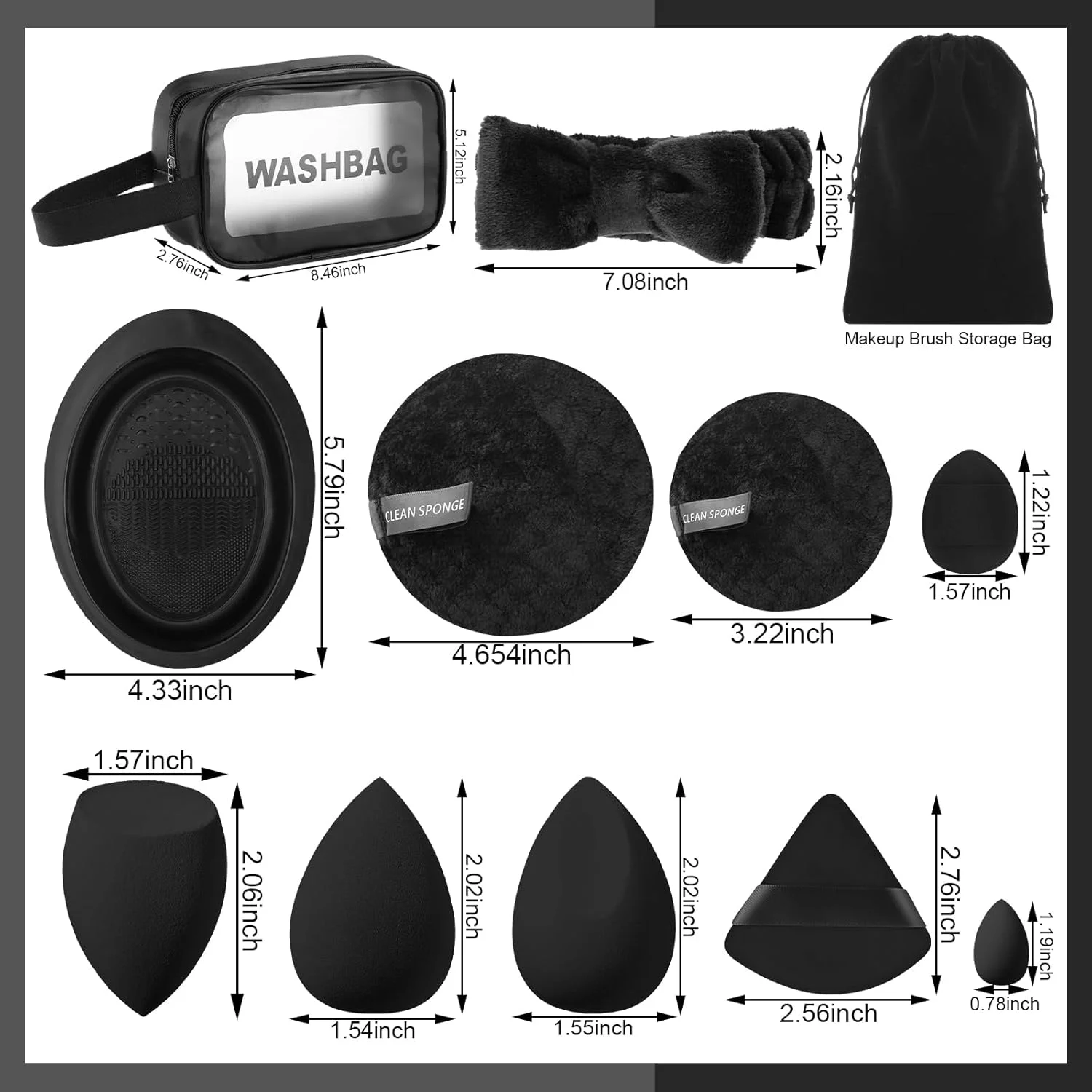 ست 39 عددی برس آرایشی، برس های آرایشی حرفه ای با اسفنج آرایشی، کیف نگهداری لوازم آرایش، ابزار تمیز کننده، پودر پاف برای دختران و زنان ست 39 عددی برس آرایشی، برس های آرایشی حرفه ای با اسفنج آرایشی، کیف نگهداری لوازم آرایش، ابزار تمیز کننده، پودر پاف برای دختران و زنان