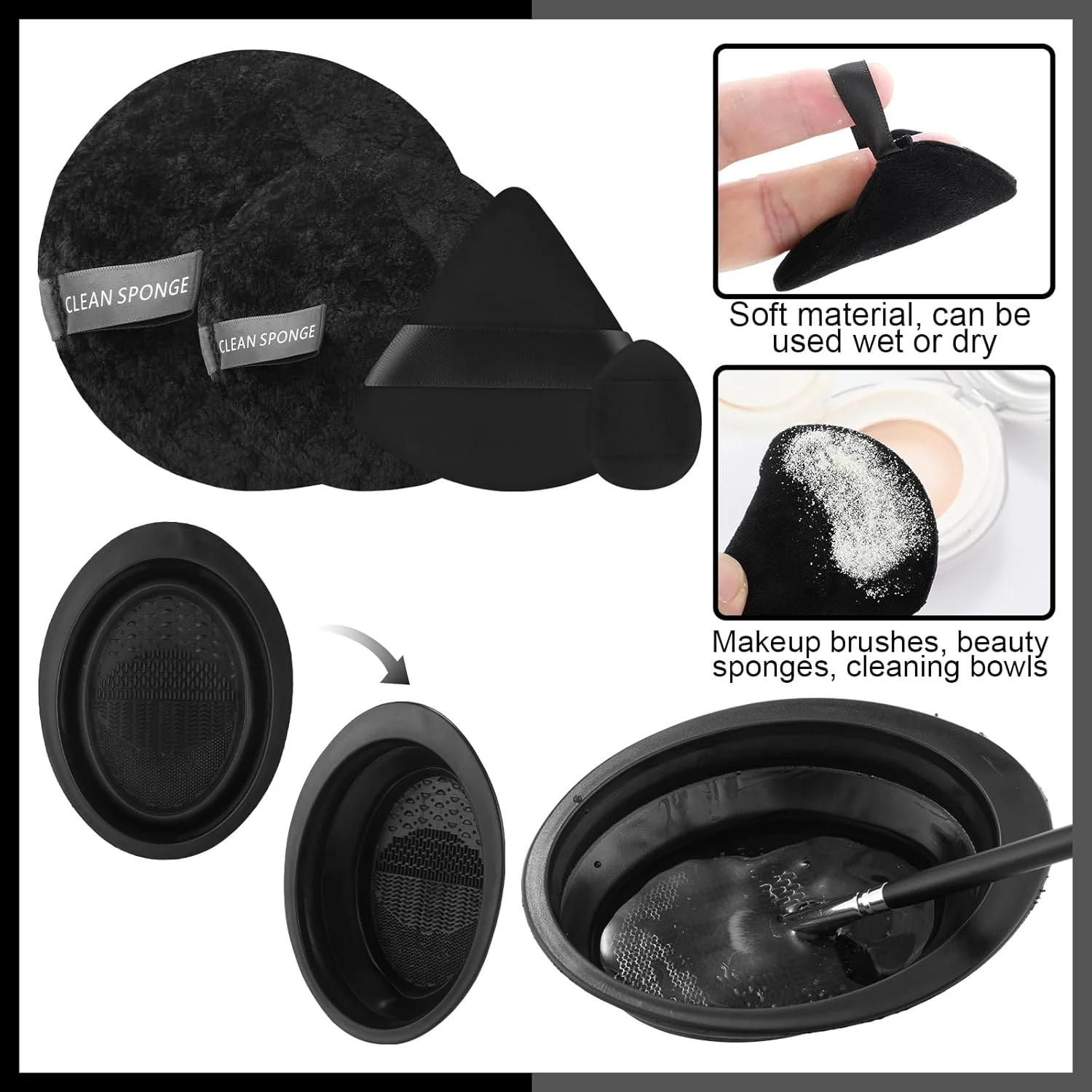 ست 39 عددی برس آرایشی، برس های آرایشی حرفه ای با اسفنج آرایشی، کیف نگهداری لوازم آرایش، ابزار تمیز کننده، پودر پاف برای دختران و زنان ست 39 عددی برس آرایشی، برس های آرایشی حرفه ای با اسفنج آرایشی، کیف نگهداری لوازم آرایش، ابزار تمیز کننده، پودر پاف برای دختران و زنان