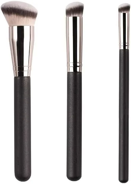 ست برس آرایشی 3 عددی برای کرم پودر و کانسیلر - برس های آرایشی برای مایع، کرم و پودر - برس کانسیلر زاویه دار برای زیر چشم، ترکیب، کانتور و هایلایت ست برس آرایشی 3 عددی برای کرم پودر و کانسیلر - برس های آرایشی برای مایع، کرم و پودر - برس کانسیلر زاویه دار برای زیر چشم، ترکیب، کانتور و هایلایت