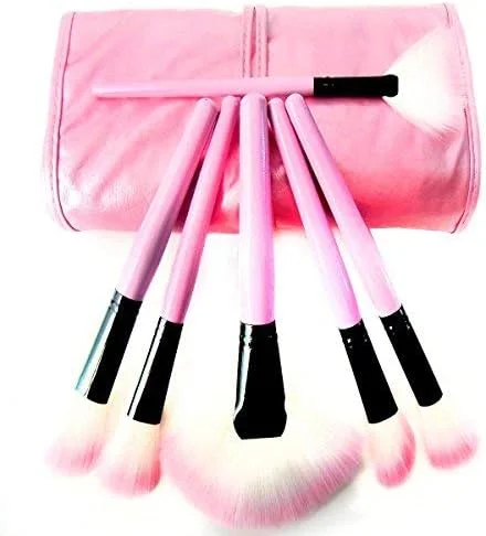 ست 32 عددی برس آرایشی، برس قابل حمل کرم پودر، پودر، ابرو، کانسیلر، سایه چشم، رژگونه و لب با سر نرم و ابریشمی و دسته راحت