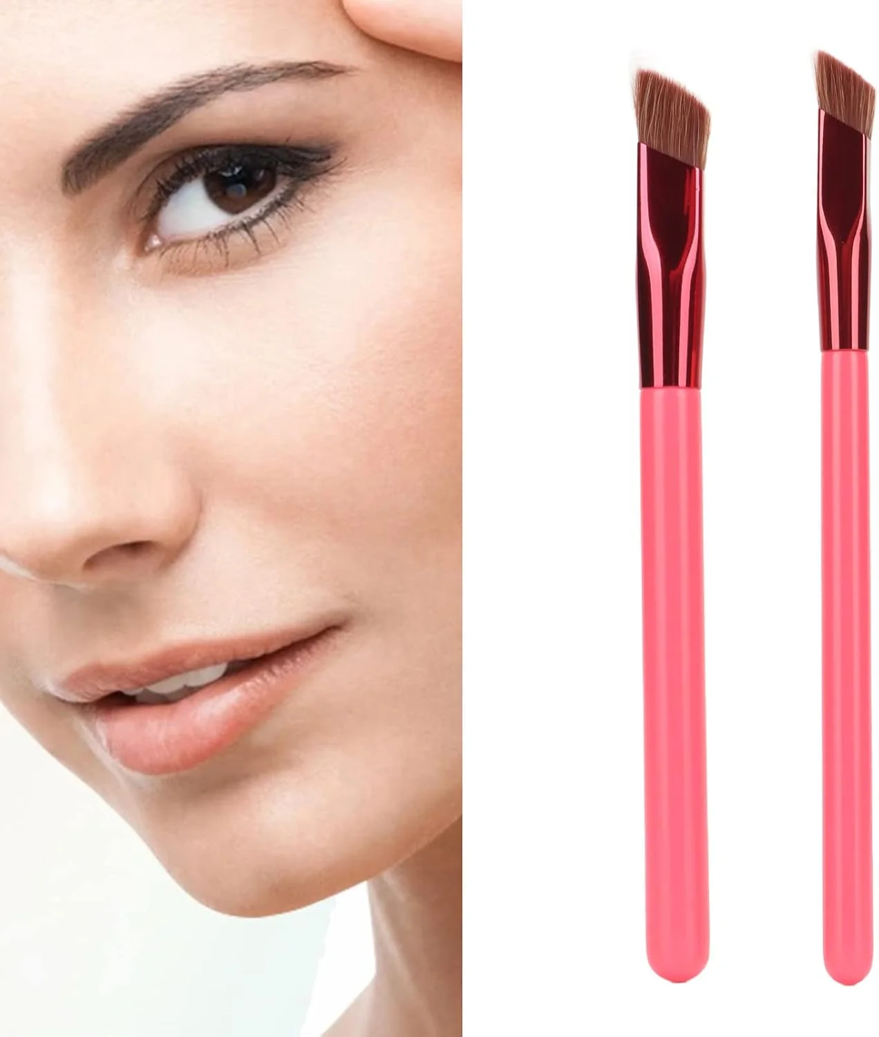 ست 2 عددی برس ابرو آرایشی حرفه ای قابل حمل ارگونومیک با موهای فیبر نرم، ابزار آرایشی ابرو، ابزار آرایش چشم راحت برای زنان و دختران ست 2 عددی برس ابرو آرایشی حرفه ای قابل حمل ارگونومیک با موهای فیبر نرم، ابزار آرایشی ابرو، ابزار آرایش چشم راحت برای زنان و دختران