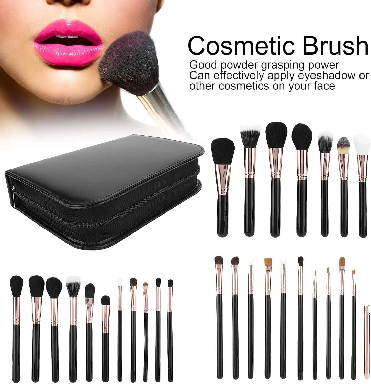 ست برس حرفه ای 29 عددی، برس پودر شل، برس سایه چشم، ست برس کانسیلر آرایشی با کیف PU ابزار آرایش، برس آرایش با الیاف ابریشم گیاهی سازگار با پوست ست برس حرفه ای 29 عددی، برس پودر شل، برس سایه چشم، ست برس کانسیلر آرایشی با کیف PU ابزار آرایش، برس آرایش با الیاف ابریشم گیاهی سازگار با پوست