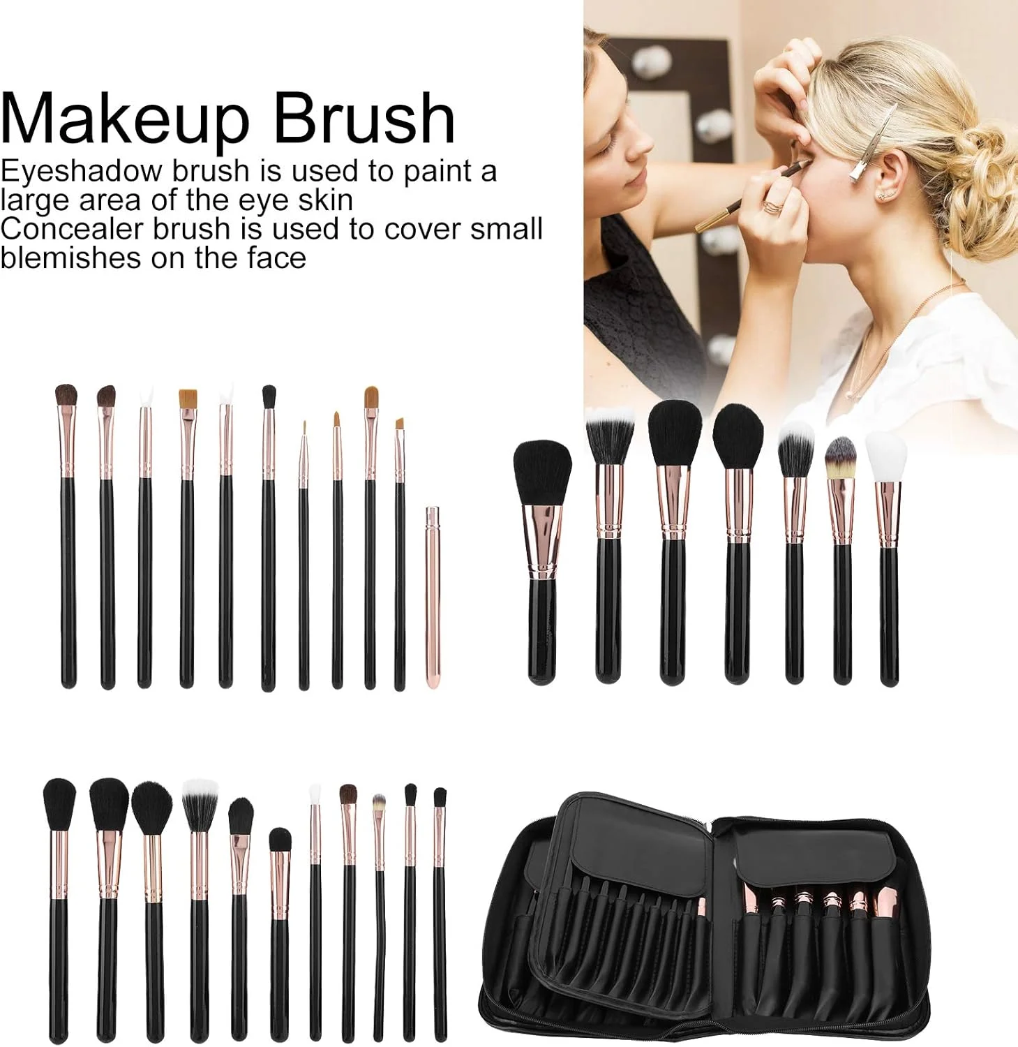 ست برس حرفه ای 29 عددی، برس پودر شل، برس سایه چشم، ست برس کانسیلر آرایشی با کیف PU ابزار آرایش، برس آرایش با الیاف ابریشم گیاهی سازگار با پوست ست برس حرفه ای 29 عددی، برس پودر شل، برس سایه چشم، ست برس کانسیلر آرایشی با کیف PU ابزار آرایش، برس آرایش با الیاف ابریشم گیاهی سازگار با پوست