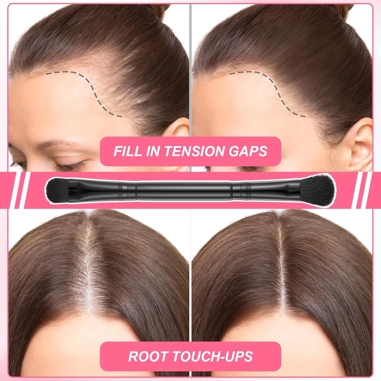 ست برس خط موی دو طرفه 2 عددی، ست برس کانسیلر خط مو با نوک اسفنجی و موهای نرم برای پوشاندن ریشه مو، ست برس آرایشی مسافرتی برای کانسیلر، کانتور، ترمیم ریشه ست برس خط موی دو طرفه 2 عددی، ست برس کانسیلر خط مو با نوک اسفنجی و موهای نرم برای پوشاندن ریشه مو، ست برس آرایشی مسافرتی برای کانسیلر، کانتور، ترمیم ریشه