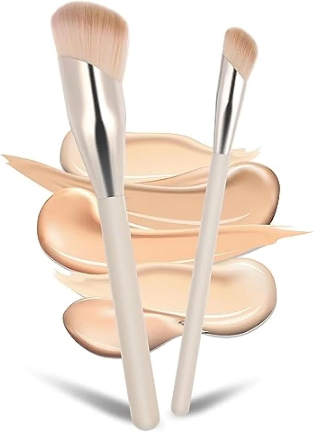 ست 2 عددی براش کانسیلر زاویه دار برای زیر چشم و کانتور بینی، براش ترکیبی دقیق آرایش برای کرم پودر، رژگونه و حلقه های تیره ست 2 عددی براش کانسیلر زاویه دار برای زیر چشم و کانتور بینی، براش ترکیبی دقیق آرایش برای کرم پودر، رژگونه و حلقه های تیره