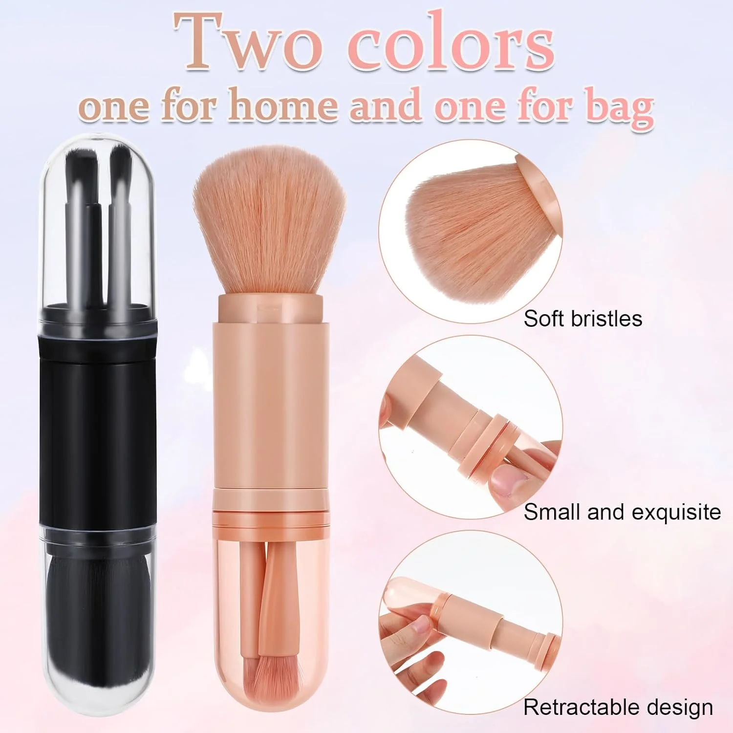 ست برس آرایشی مسافرتی 2 عددی، ست برس آرایشی مینی 4 در 1، برس آرایشی قابل جمع شدن کوچک قابل حمل برای زنان، هایلایتر، سایه چشم، لب، سایه چشم، فونداسیون، پودر ترکیبی لوازم آرایشی ست برس آرایشی مسافرتی 2 عددی، ست برس آرایشی مینی 4 در 1، برس آرایشی قابل جمع شدن کوچک قابل حمل برای زنان، هایلایتر، سایه چشم، لب، سایه چشم، فونداسیون، پودر ترکیبی لوازم آرایشی