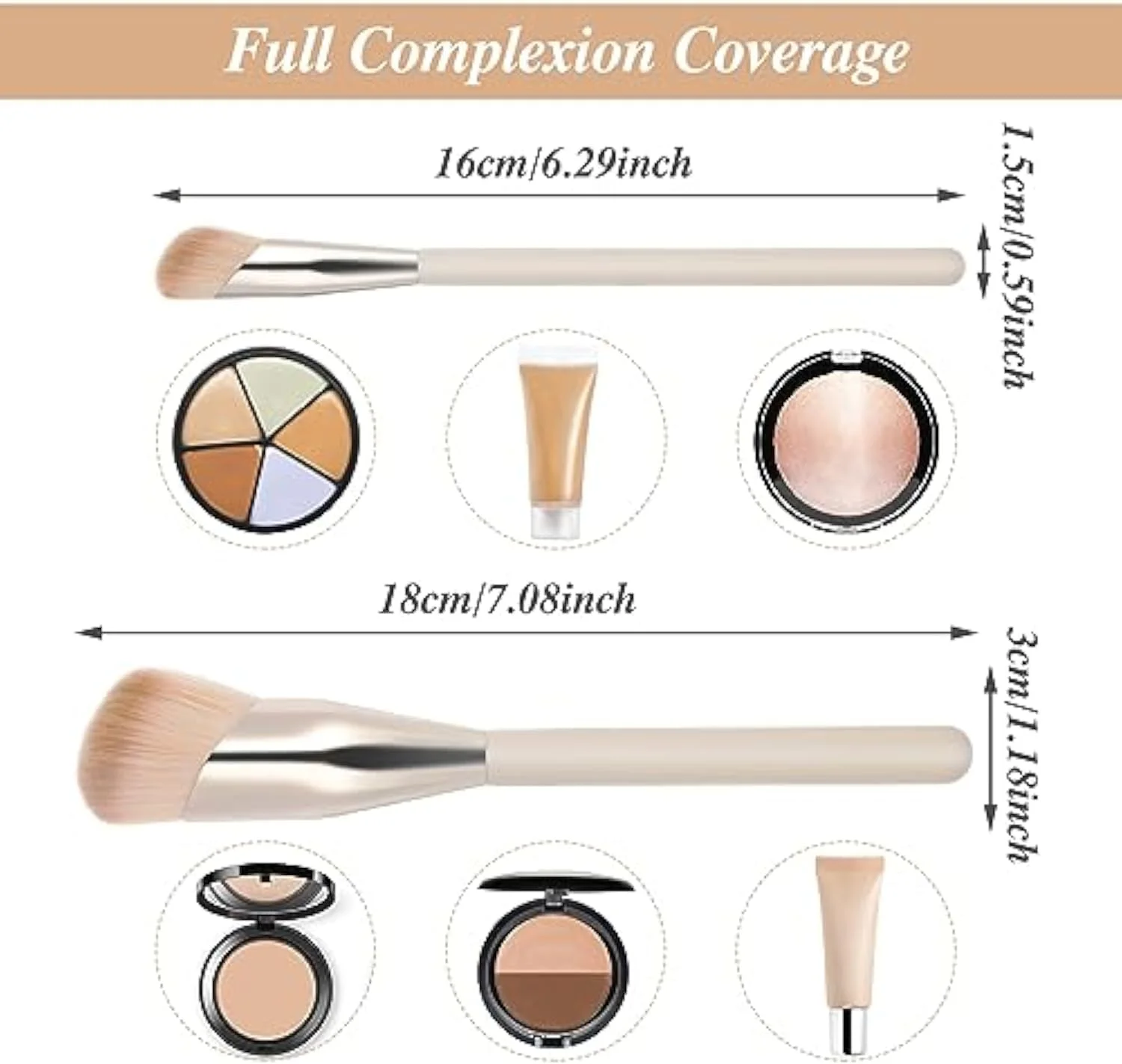 ست 2 عددی براش کانسیلر زاویه دار برای زیر چشم و کانتور بینی، براش ترکیبی دقیق آرایش برای کرم پودر، رژگونه و حلقه های تیره ست 2 عددی براش کانسیلر زاویه دار برای زیر چشم و کانتور بینی، براش ترکیبی دقیق آرایش برای کرم پودر، رژگونه و حلقه های تیره