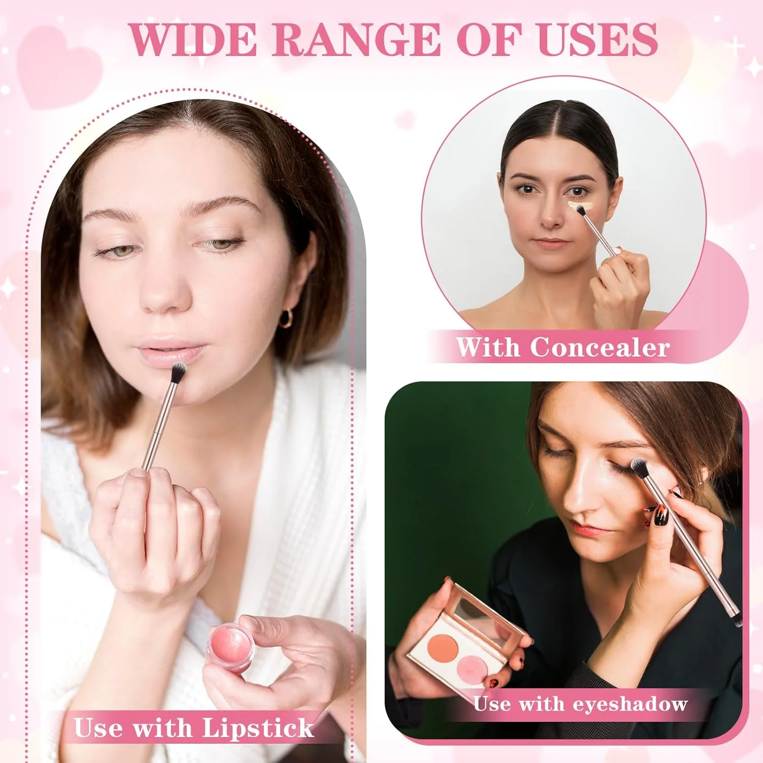 ست برس آرایشی 2 در 1 شامل برس کانسیلر، خط چشم، سایه چشم، برس مسافرتی، برس آرایشی، اپلیکاتور سایه چشم، برس آرایشی رزگلد برای ترکیب سایه چشم ست برس آرایشی 2 در 1 شامل برس کانسیلر، خط چشم، سایه چشم، برس مسافرتی، برس آرایشی، اپلیکاتور سایه چشم، برس آرایشی رزگلد برای ترکیب سایه چشم